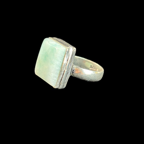 .925 Silver Overlay Ring with Larimar Gemstone - Picture 1 of 8